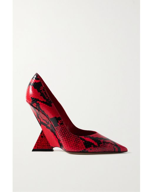 Attico Cheope Snake-effect Leather Pumps