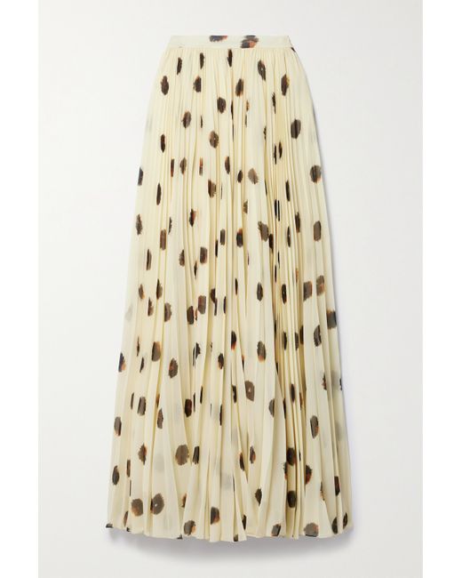 Altuzarra Sif Pleated Polka-dot Crepe De Chine Maxi Skirt