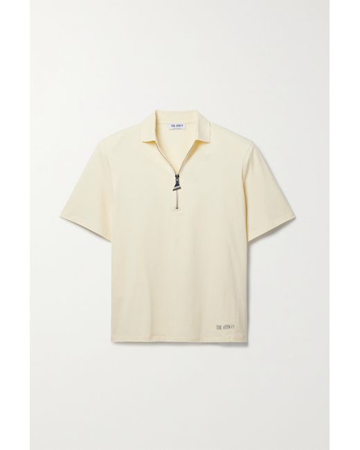 Attico Half-zip Cotton-jersey T-shirt