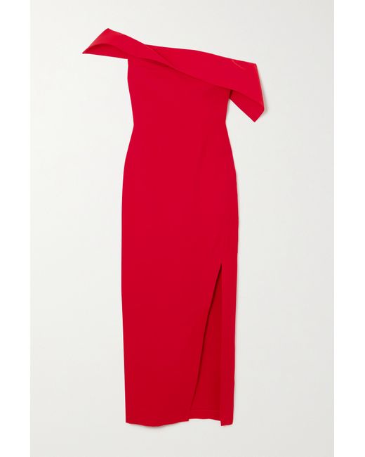 Roland Mouret One-shoulder Wool And Silk-blend Crepe Gown