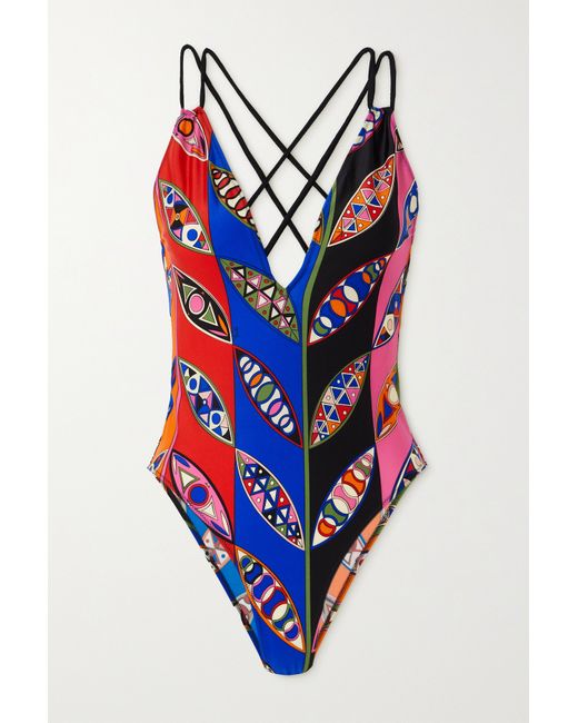 Pucci Printed Halterneck Swimsuit