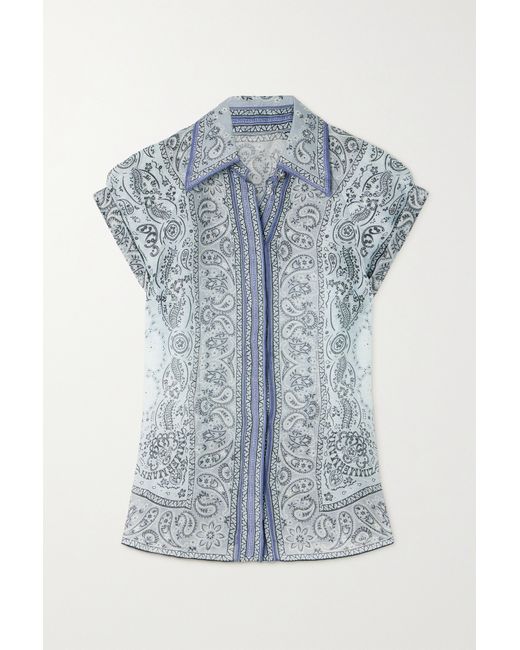 Zimmermann Matchmaker Printed Linen And Silk-blend Shirt