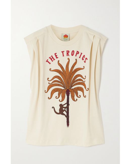 Farm Rio Net Sustain The Tropics Printed Organic Cotton-jersey T-shirt