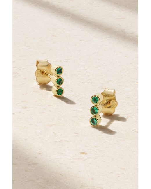 Jennifer Meyer 18-karat Emerald Earrings
