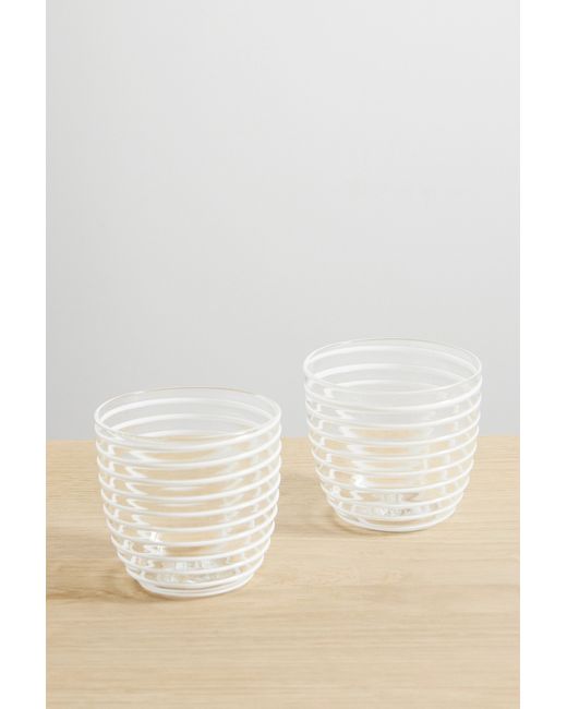 Yali Glass A Filo Goto Set Of Two Striped Glass Tumblers