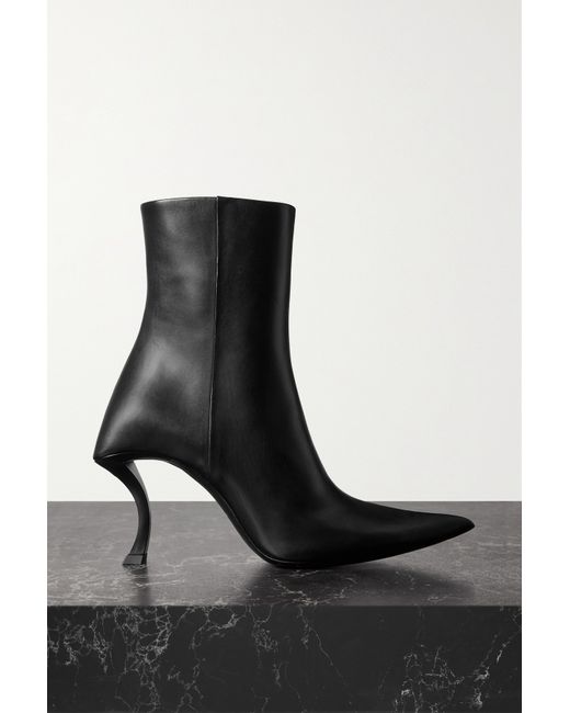 Balenciaga Hourglass Leather Ankle Boots