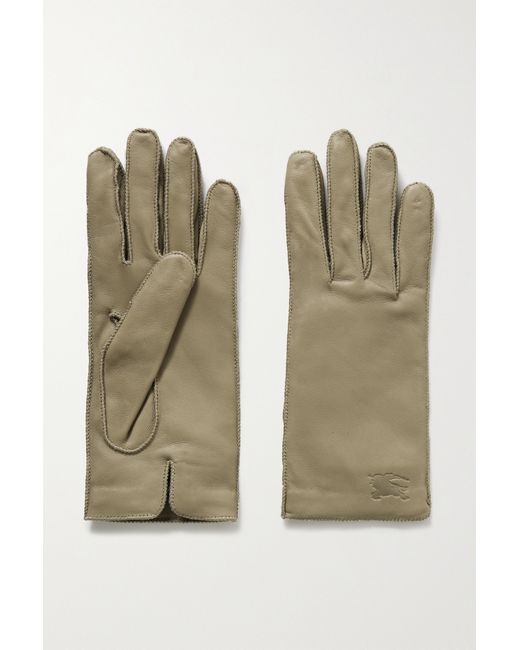 Burberry Debossed Leather Gloves