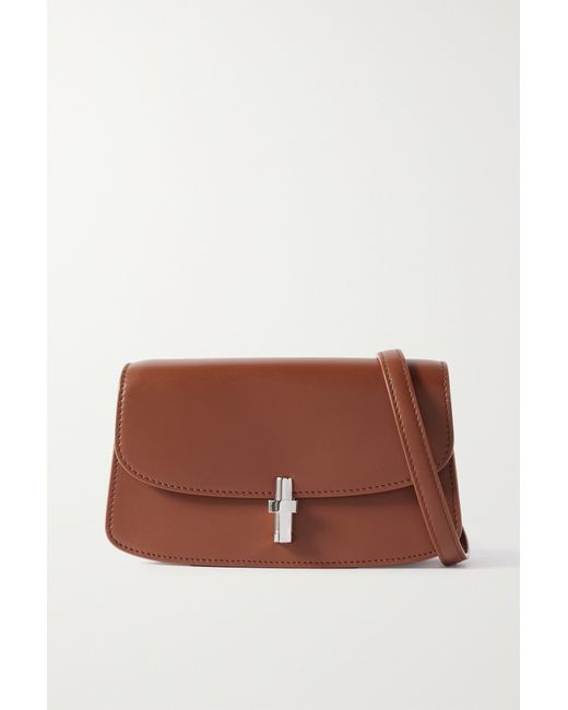 The Row Sofia Mini Leather Shoulder Bag Tan