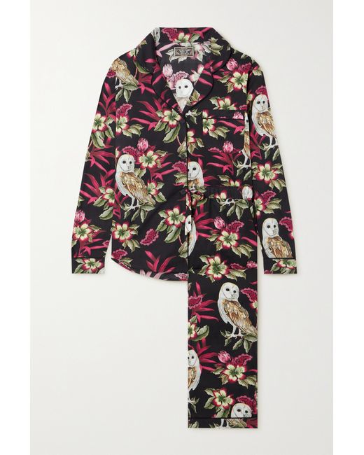 Desmond & Dempsey Net Sustain Printed Organic Cotton-voile Pajama Set
