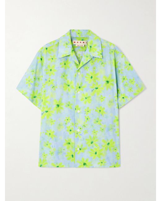 Marni Floral-print Cotton-poplin Shirt