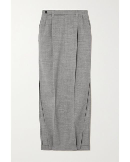 Brunello Cucinelli Pleated Stretch-wool Maxi Skirt