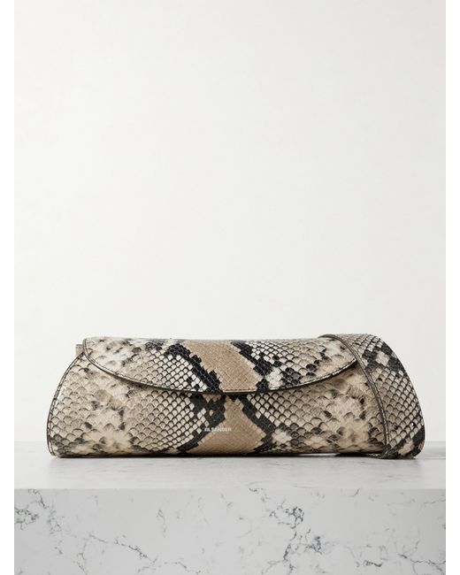 Jil Sander Snake-effect Leather Shoulder Bag