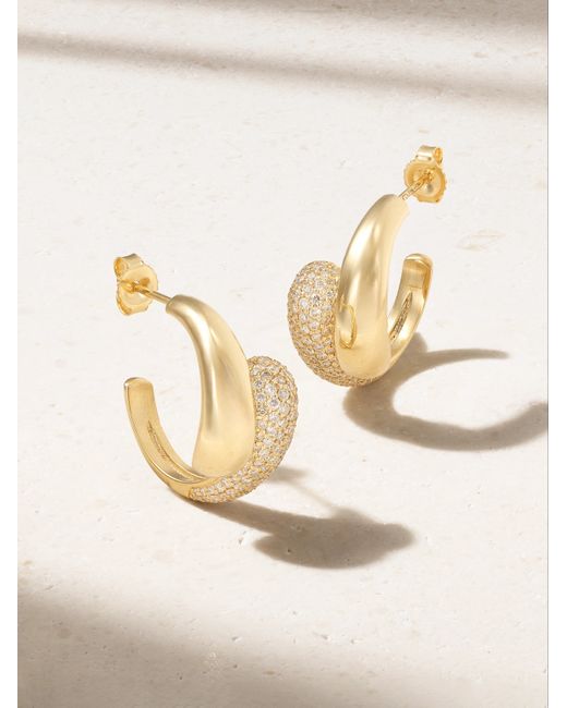 Jennifer Meyer Small Double Dome 18-karat Diamond Hoop Earrings