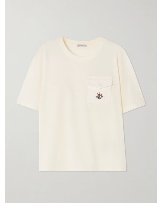 Moncler Embroidered Cotton-jersey T-shirt