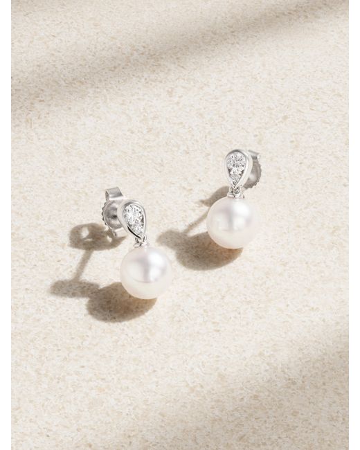 Mikimoto Morning Dew 18-karat Gold Pearl And Diamond Earrings