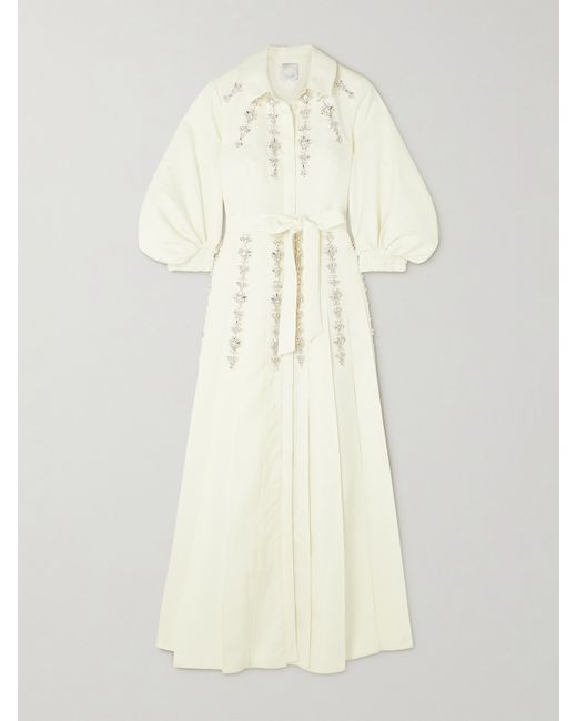 Huishan Zhang Yara Crystal-embellished Faille Midi Dress