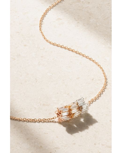 Suzanne Kalan 18-karat Yellow Rose And White Diamond Necklace