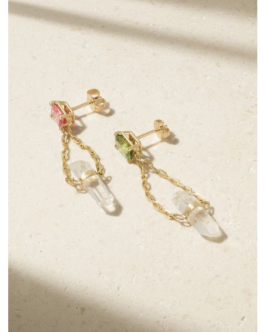 Jia Jia 14-karat Gold Tourmaline And Crystal Earrings
