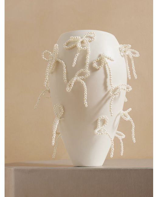 Completedworks Large Faux Pearl-embellished Ceramic Vase