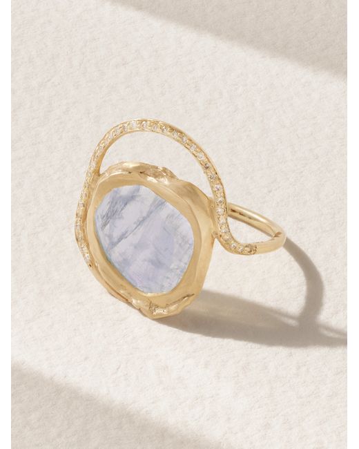 Pascale Monvoisin Gaia 9-karat Moonstone And Diamond Ring