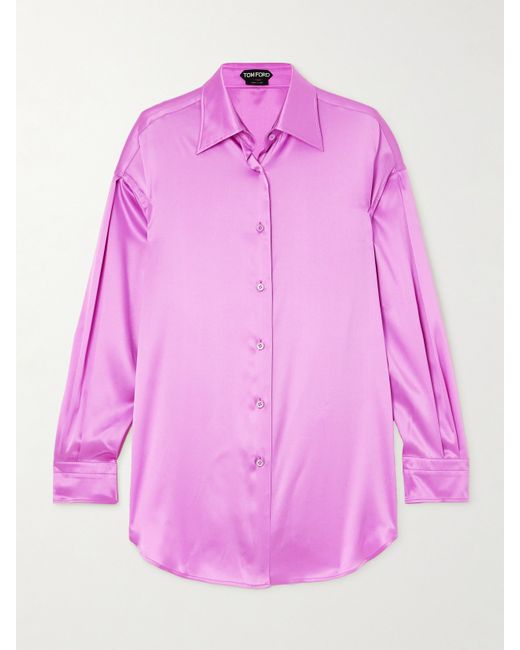 Tom Ford Oversized Stretch-silk Satin Shirt