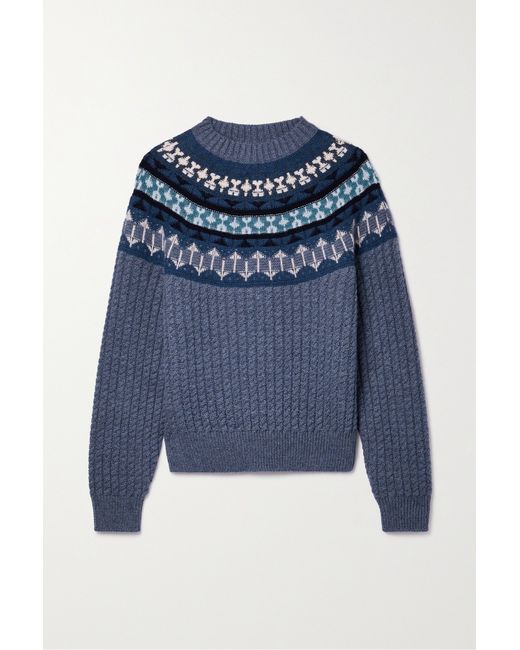Loro Piana Noel Fair Isle Cable-knit Cashmere Sweater
