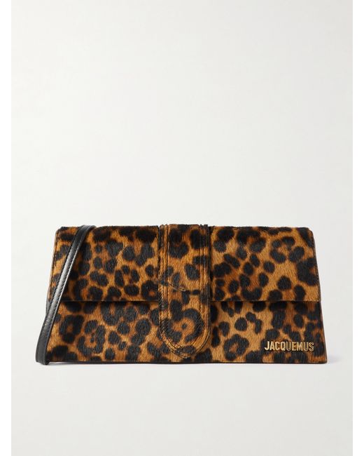 Jacquemus Le Bambino Long Leopard-print Calf Hair Shoulder Bag Leopard print