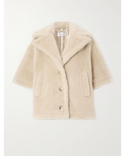 Max Mara Convertible Oversized Alpaca Wool And Silk-blend Jacket Sand
