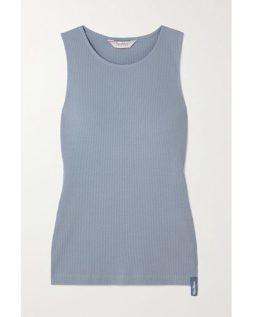 Max Mara Leisure Brusson Ribbed Stretch-cotton Jersey Tank Light