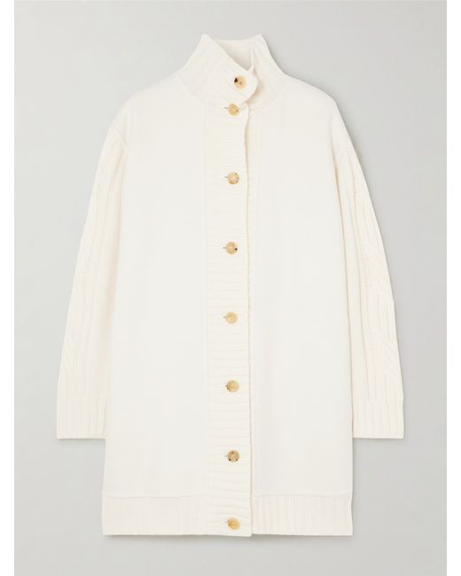 Max Mara Alcazar Oversized Cable-knit Wool And Cashmere-blend Cardigan