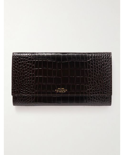 Smythson Marshall Croc-effect Leather Travel Wallet