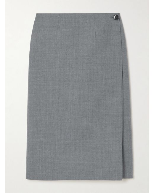 Marie Adam-Leenaerdt Reversible Wool Midi Wrap Skirt