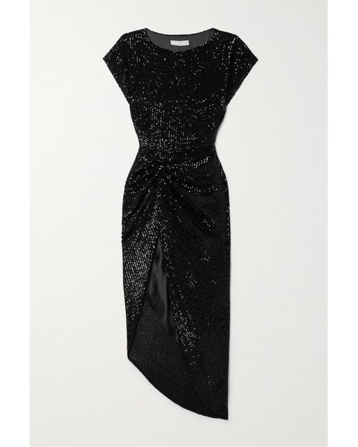 In The Mood For Love Bercot Asymmetric Sequined Tulle Midi Dress