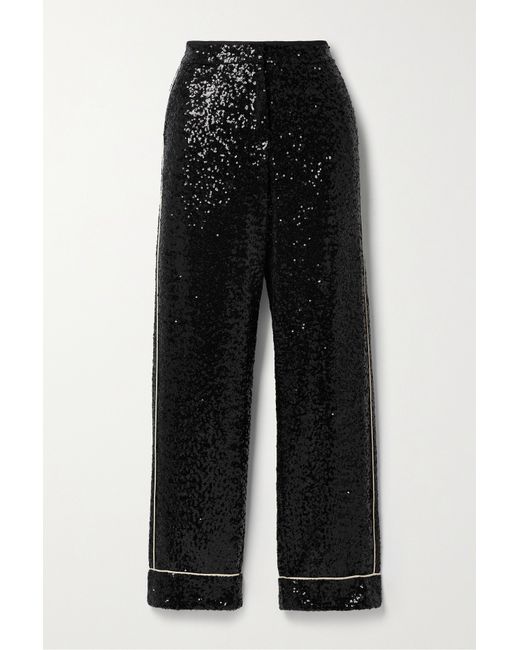 In The Mood For Love Loren Sequined Tulle Straight-leg Pants