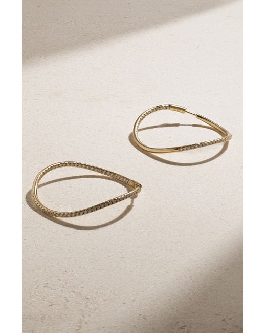 Anita Ko Twisted 18-karat Diamond Hoop Earrings