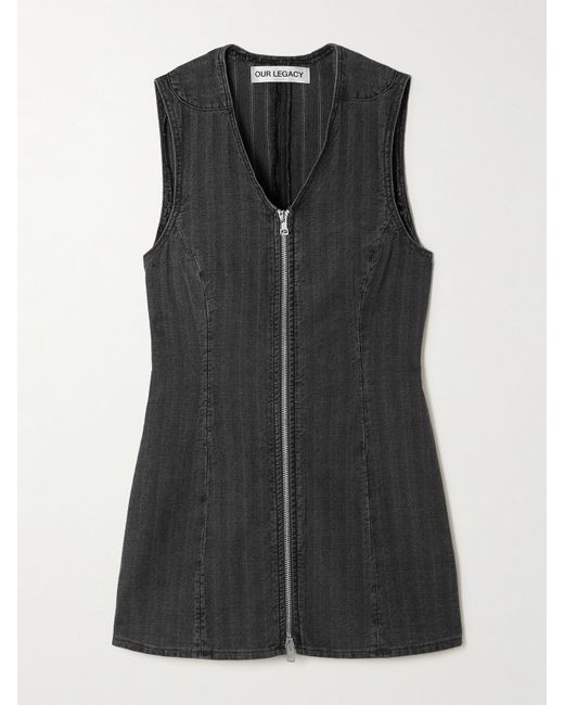 Our Legacy Zip-detailed Striped Denim Tank