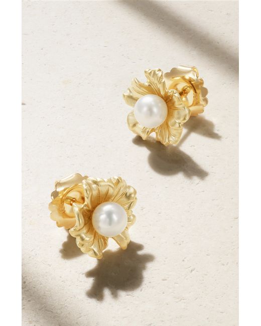 Irene Neuwirth Tropical Flower 18-karat Pearl Earrings