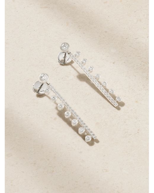 De Beers Jewellers Dewdrop 18-karat White Diamond Earrings