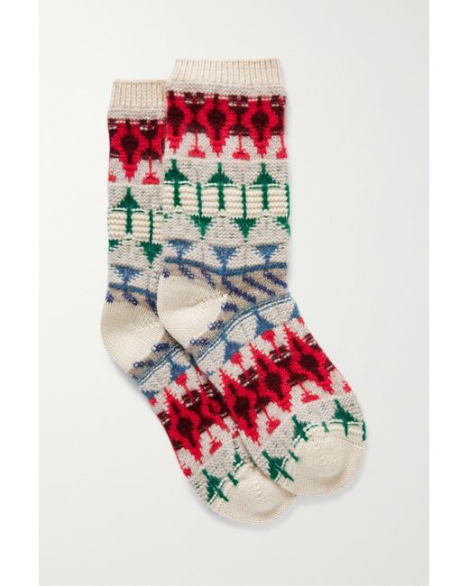 Loro Piana Calza Noel Jacquard-knit Cashmere Socks