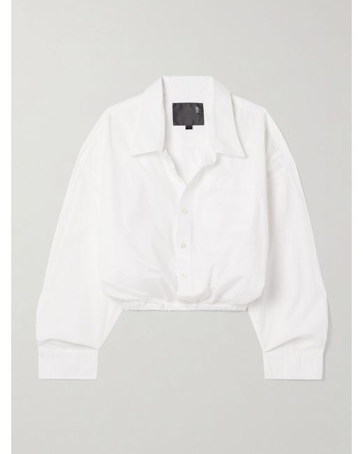 R13 Cropped Cotton-poplin Shirt