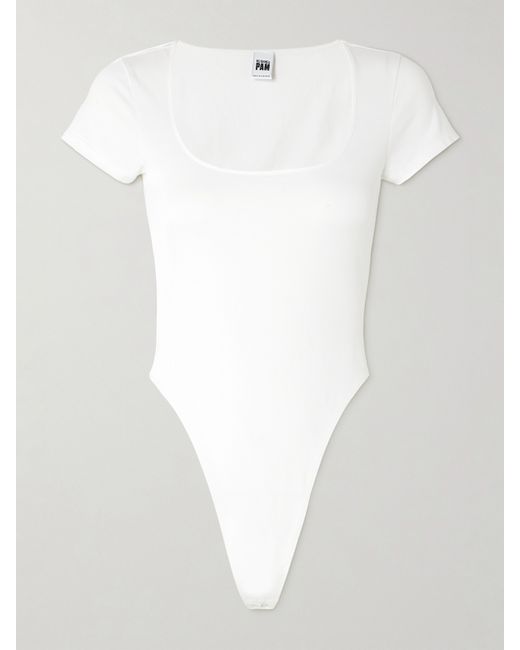 Re/Done Net Sustain Pamela Anderson Stretch Organic Cotton-jersey Bodysuit