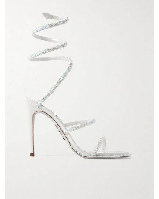 Rene Caovilla Cleo Crystal-embellished Satin Sandals