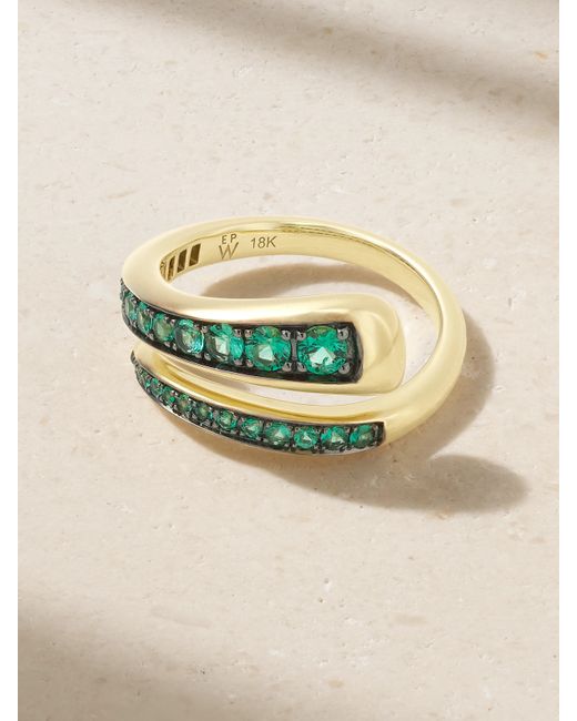 Emily P. Wheeler Net Sustain Wrap 18-karat Recycled Emerald Ring