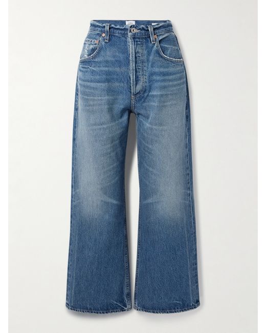 Citizens of Humanity Gaucho Cropped High-rise Wide-leg Jeans Mid denim