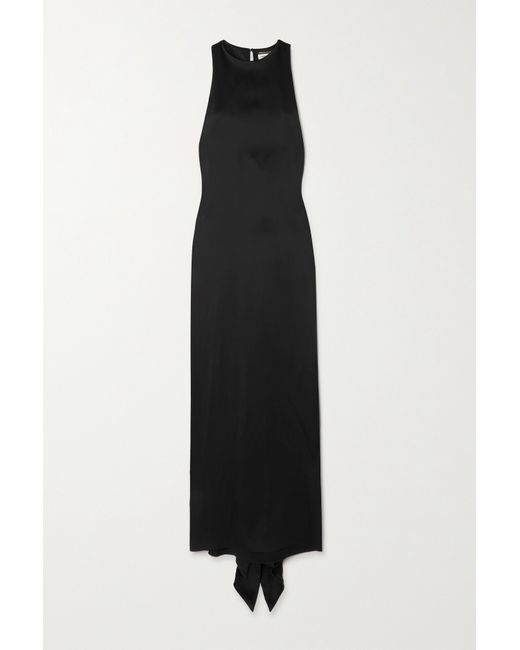 Saint Laurent Draped Satin-crepe Maxi Dress