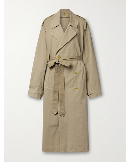 The Row Montrose Oversized Double-breasted Belted Cotton And Linen-blend Trench Coat