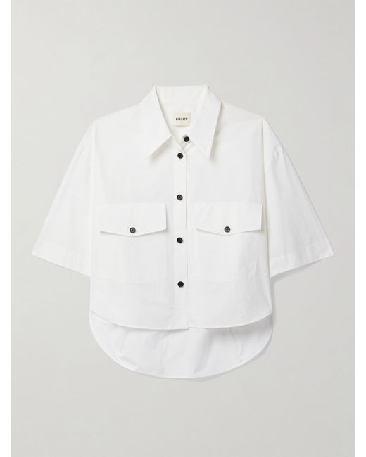 Khaite Mahsha Cropped Cotton-poplin Shirt