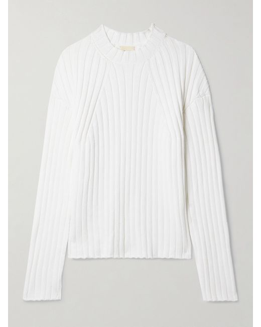Khaite Sable Ribbed Cotton-blend Sweater