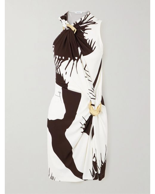 Ferragamo Venus Embellished Printed Stretch-jersey Dress