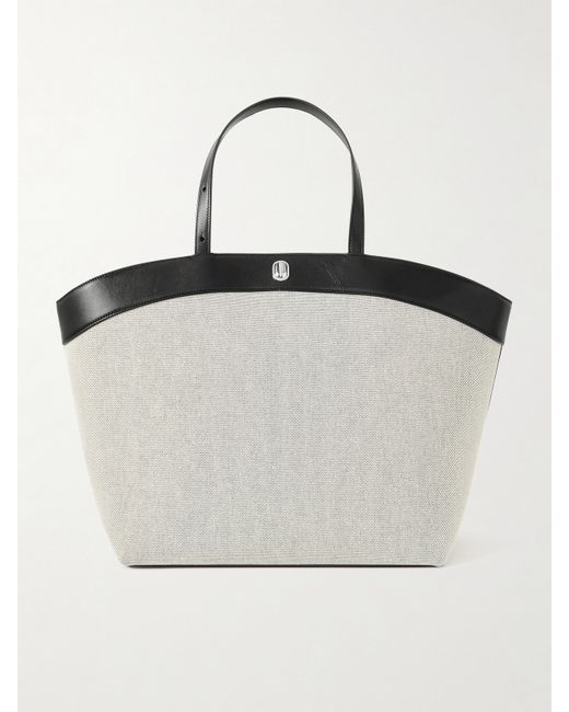 Savette Tondo Large Leather-trimmed Canvas Tote